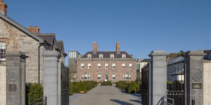 A gated entrance to a building