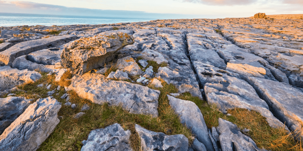 Cliffs of Ireland at the sunset