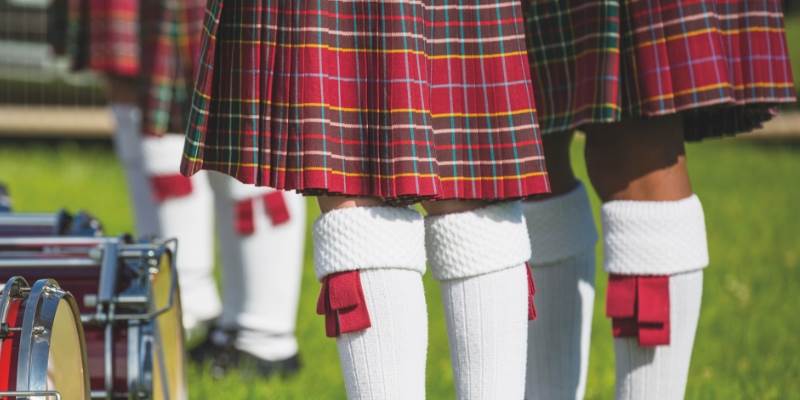 A group of men in kilts standing next to each other
