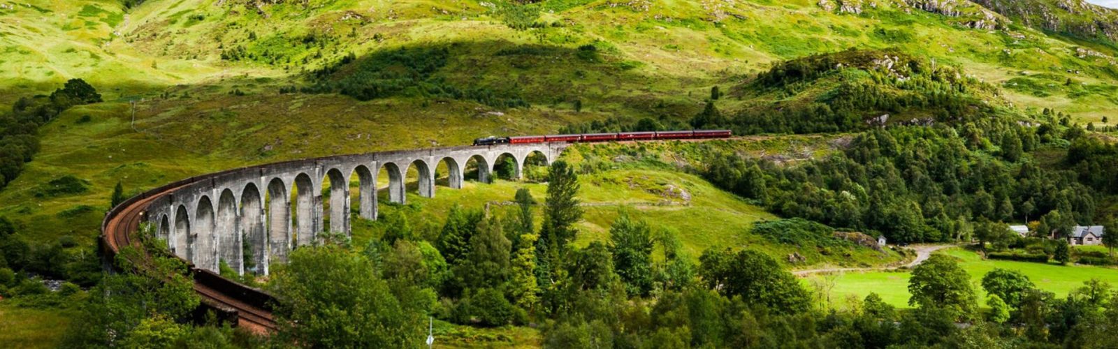 aerial shot of highland railways