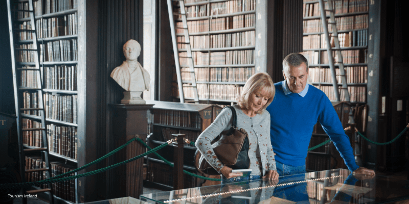 Couple in a library