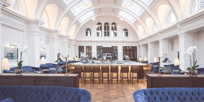 Dining room in Titanic Hotel Belfast