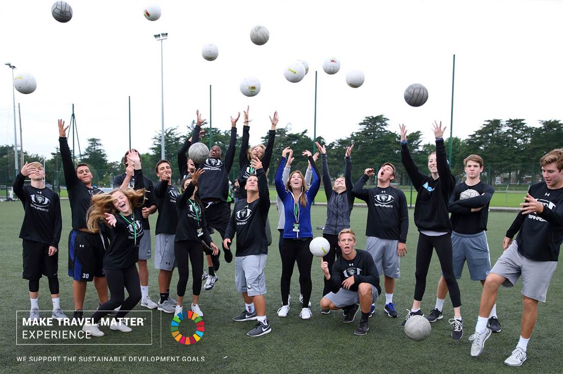 A team drops off balls during the Gaelic Games