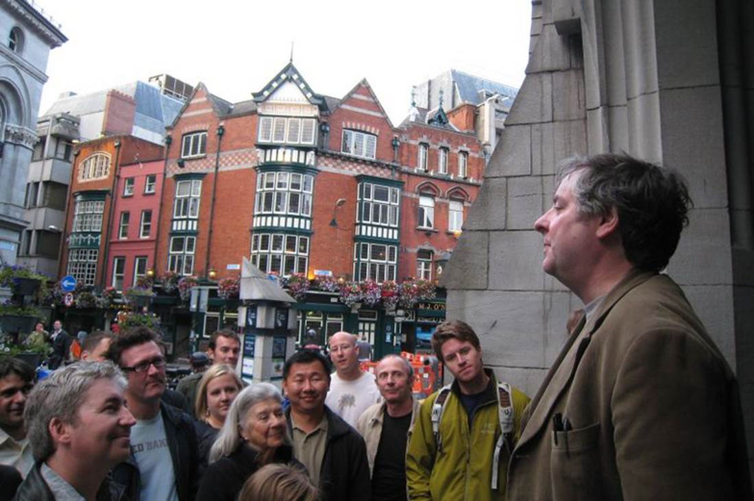 A man standing in front of a crowd of people