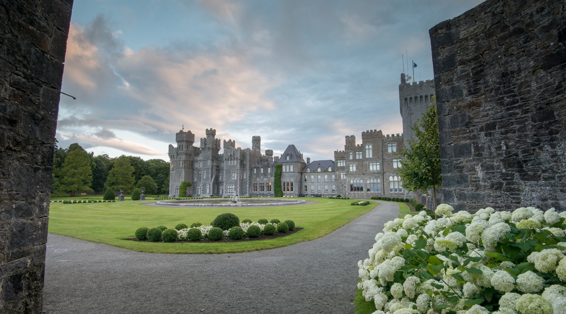 Ashford castle at dusk