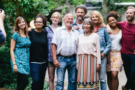 Family posing for a photograph