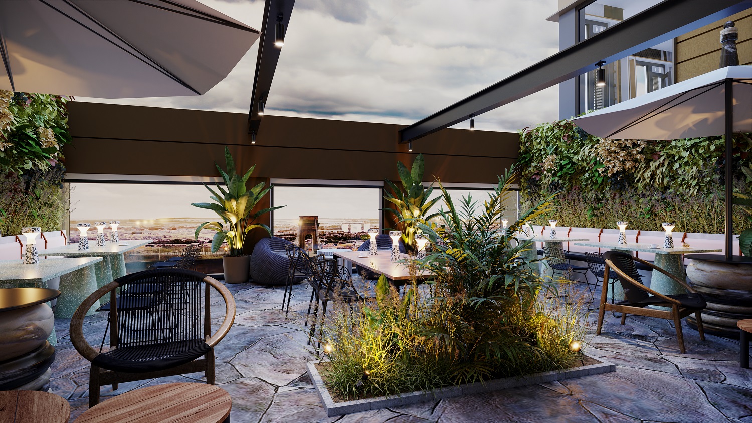 Virgin Hotel Glasgow Scotland Outdoor Terrace