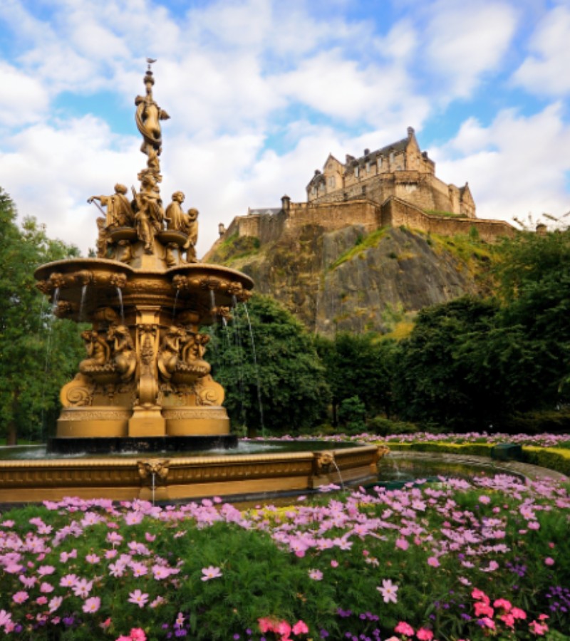 View on fountain in Edinburgh Castle