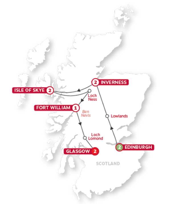 Scottish Welcomes Self Drive Tour Map