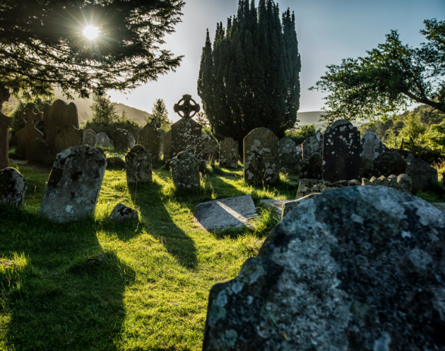Glendalough Graveyard in Ireland