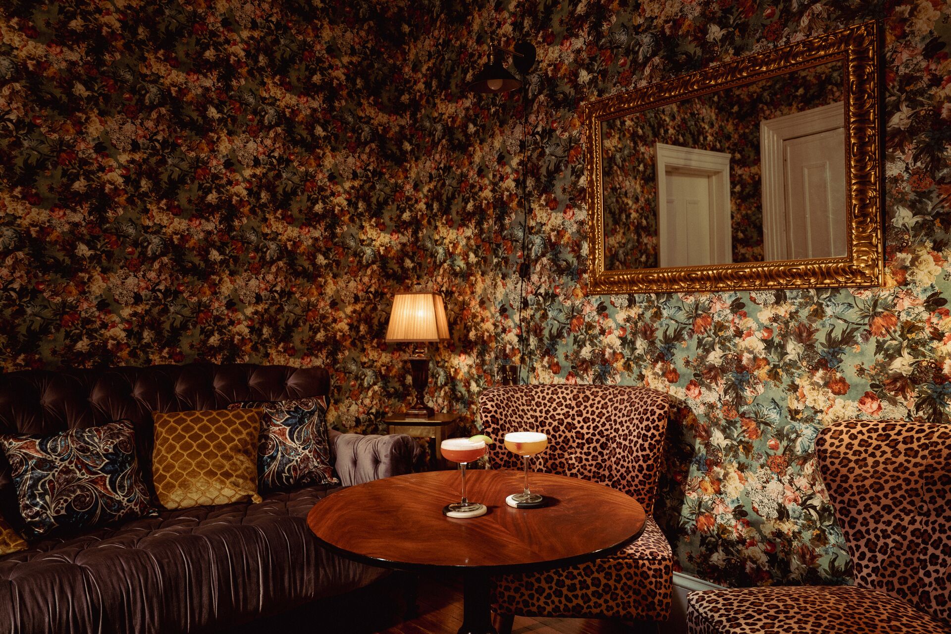 themed room with cheetah print chairs