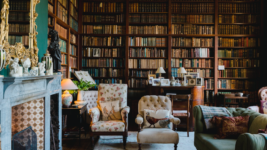 Library at Clonalis House and Estate Roscommon Ireland