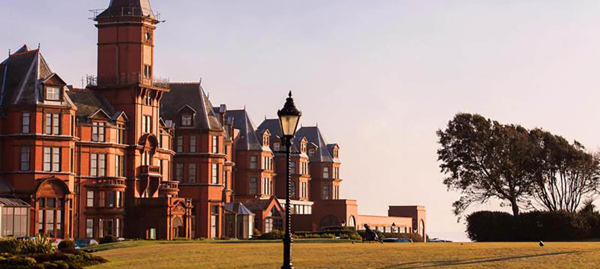 Exterior of the Slieve Donard Hotel in Newcastle, Northern Ireland