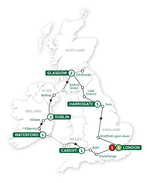 Brendan-Vacations-2023-Map-BritainandIrelandHighlights