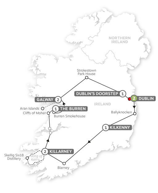 Irish Roads to Cuisine and Culture Map
