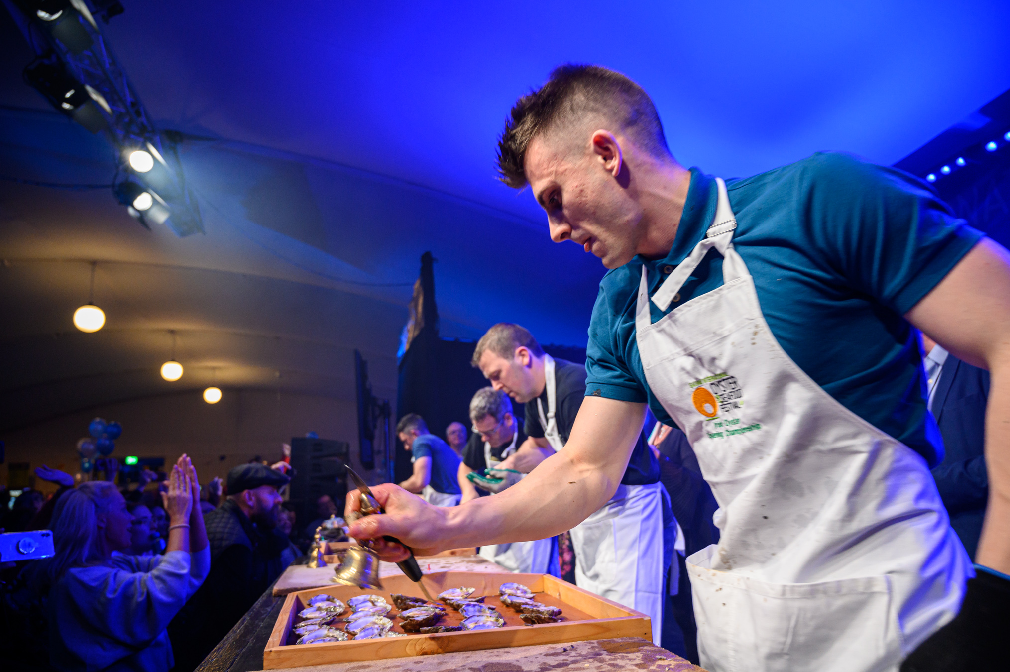 Chefs preparing oysters during Galway Oyster Festival