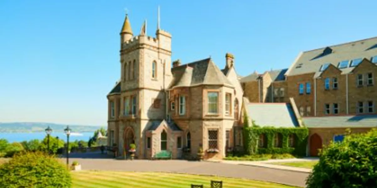 A large building with a clock tower on top of it