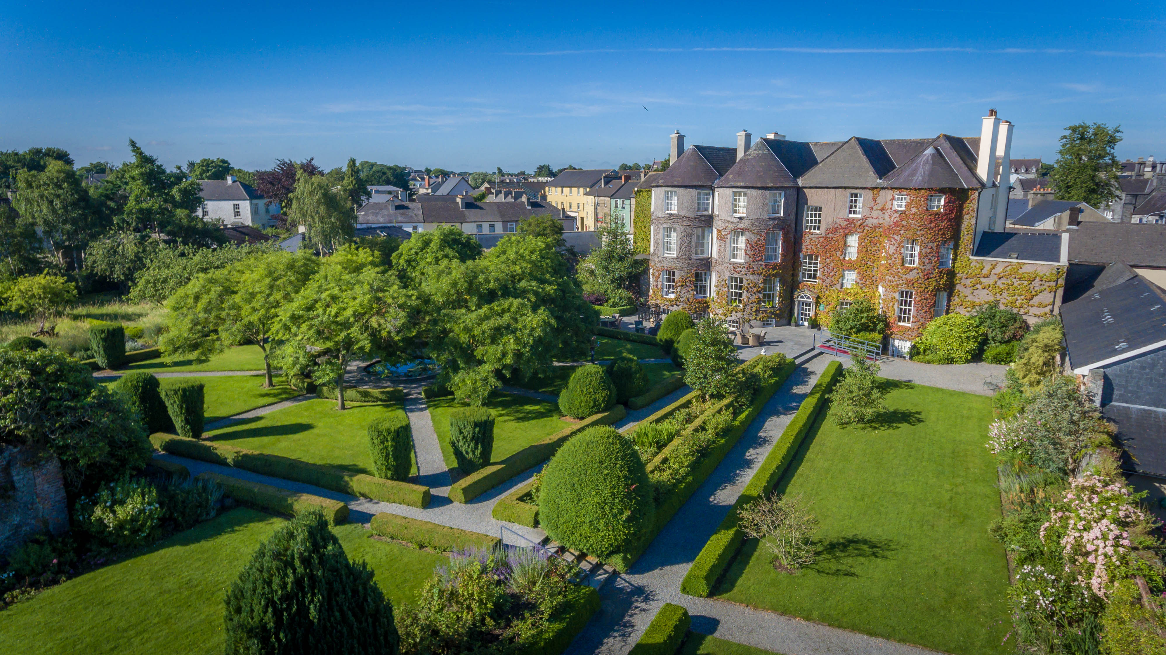 An aerial view of Butler House in Kilkenny, Ireland