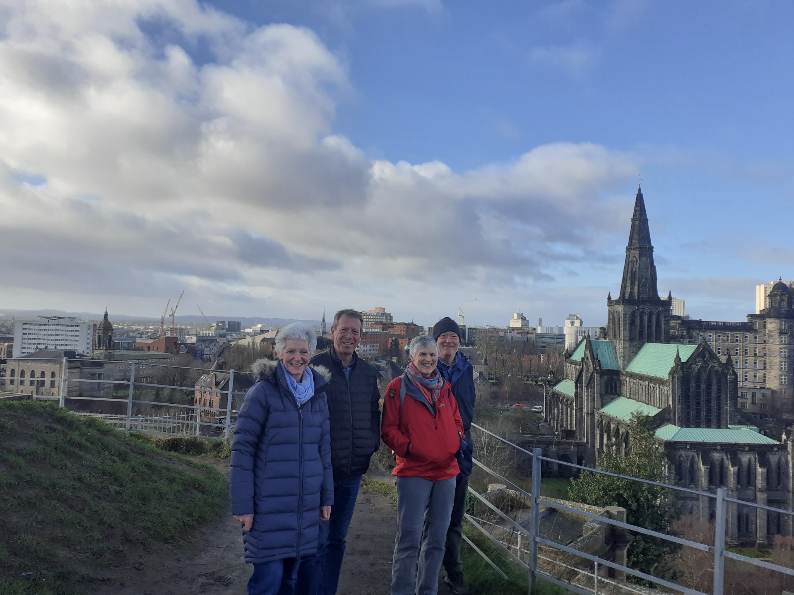 Private walking tour of Glasgow Mary Donnelly with city in the background