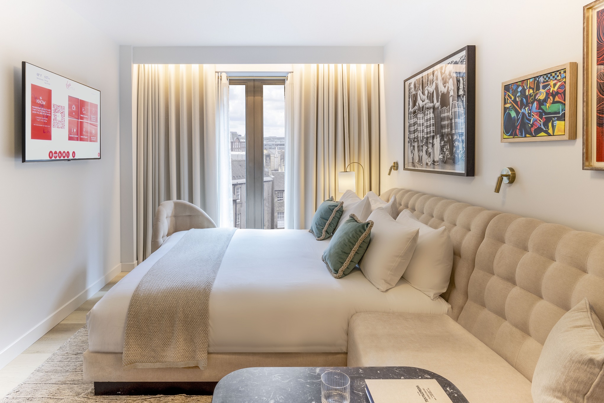 A Chamber King room at Virgin Hotel Edinburgh Scotland