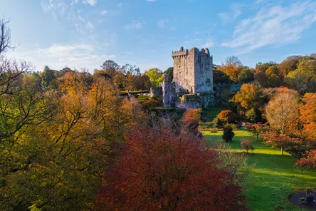Blarney castle and gardens with beautiful autumn leaves