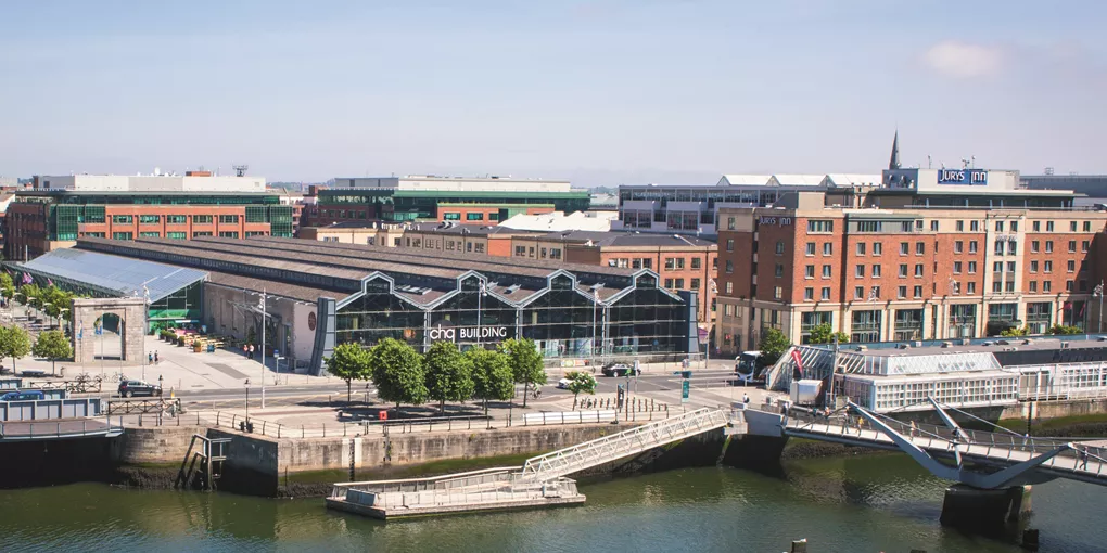 Aerial view of EPIC, The Irish Emigration Museum in Dublin Ireland