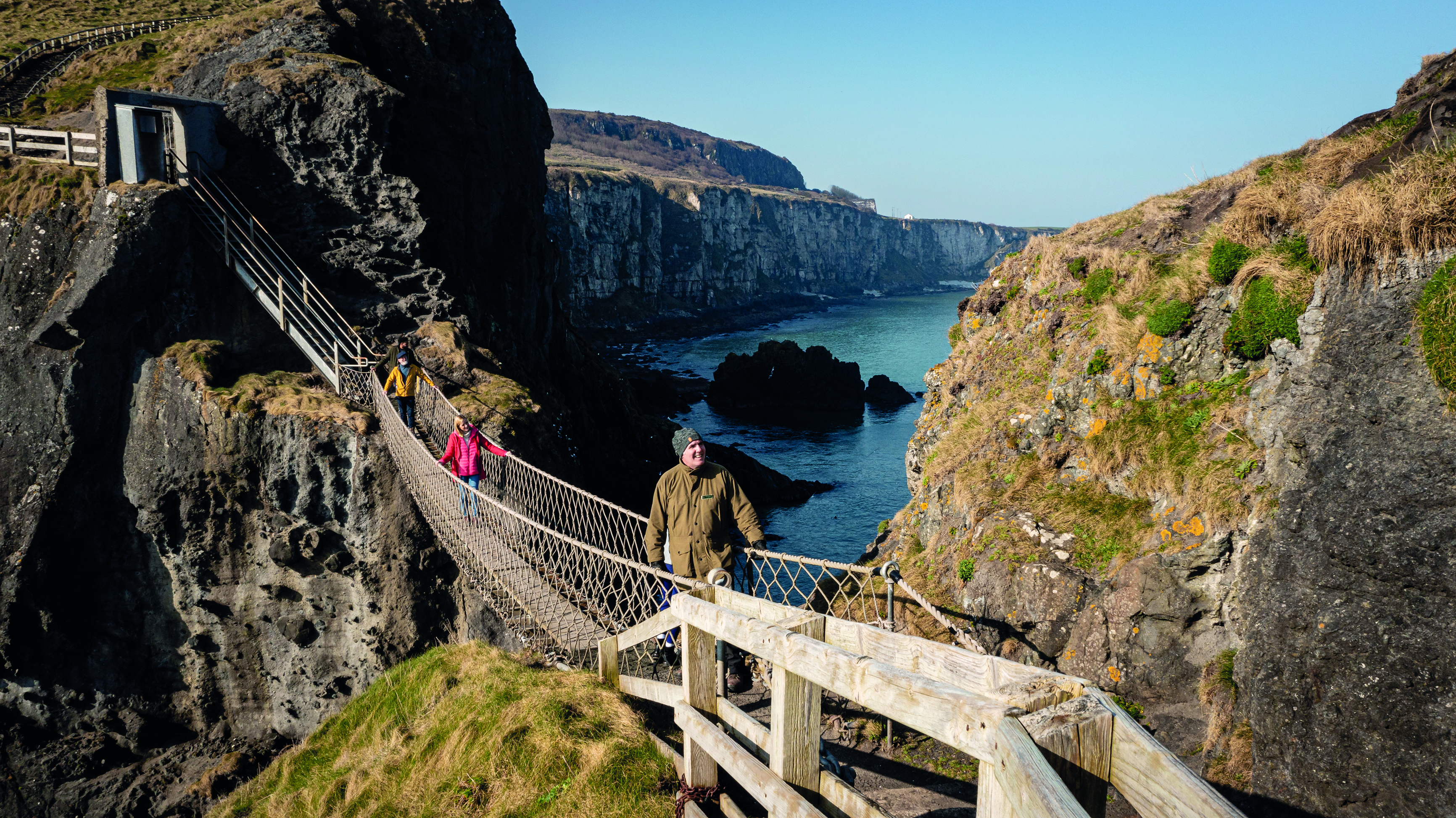 Cross over the Carrick-a-rede Bridge and then go further on a tour in Northern Ireland