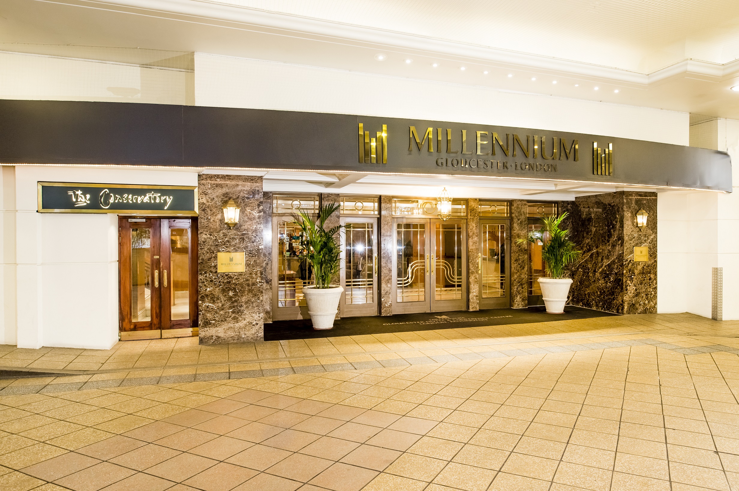 Entrance of Millennium Gloucester Hotel in London