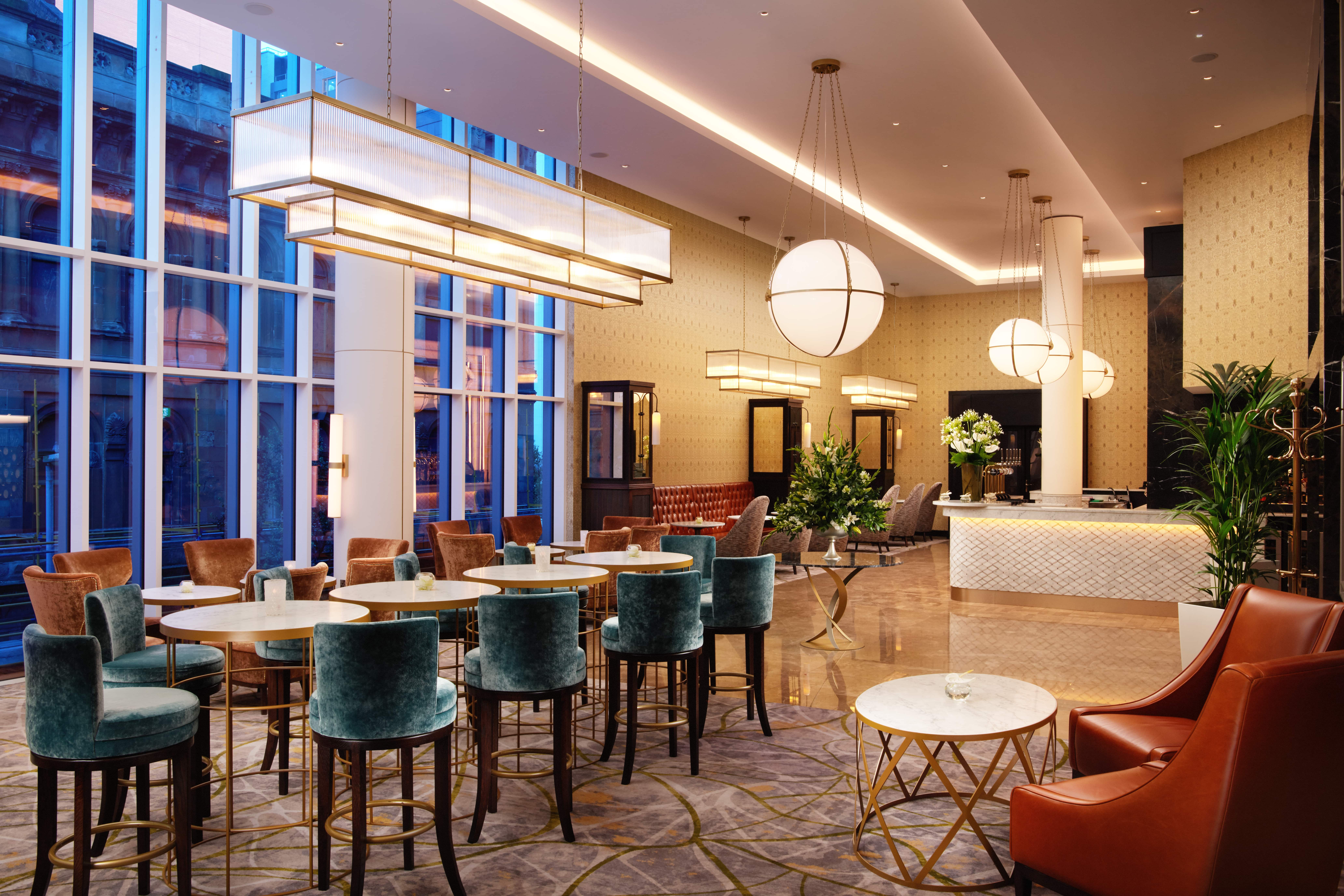 A bar and restaurant in Grand Central Hotel in Northern Ireland