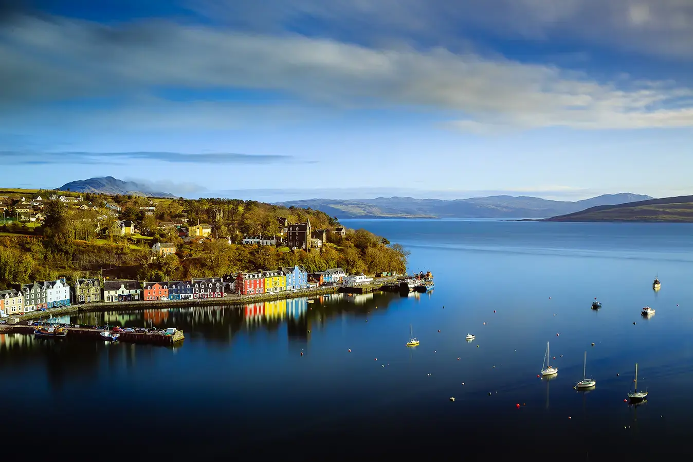 Panoramic view of the Isle of Mull in Tobermory, Scotland