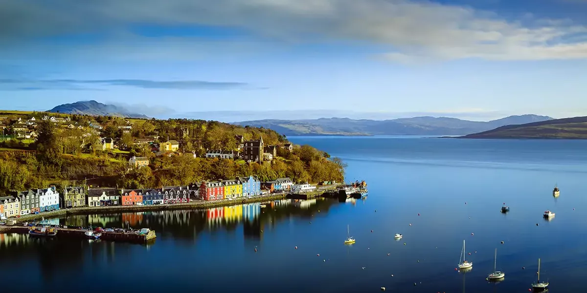 Panoramic view of the Isle of Mull in Tobermory, Scotland