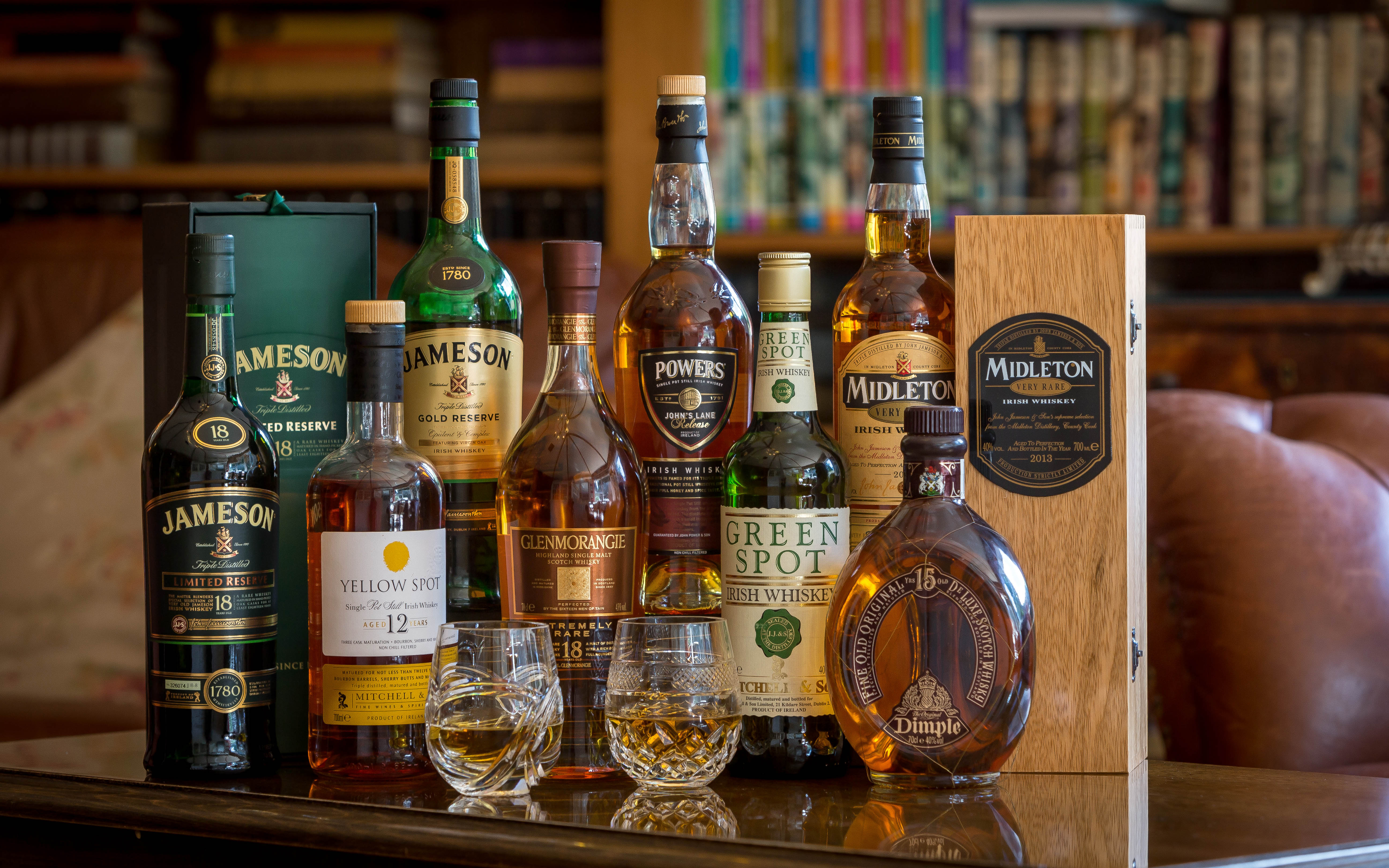 Taste a selection of Whiskey at the Dingle Benners Hotel in Ireland