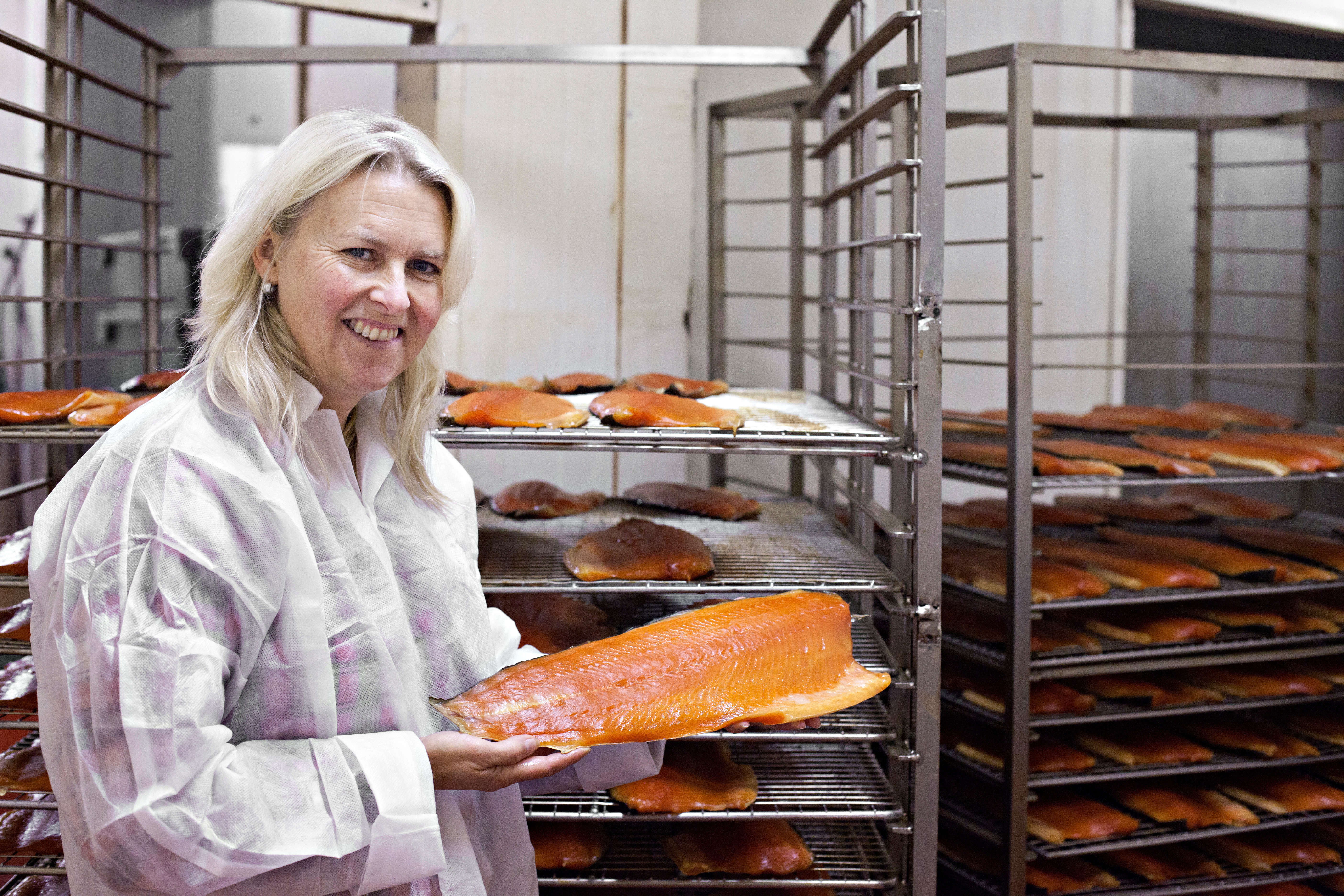 Guests learn the secrets of smoking organic Irish salmon at the Barren Smokehouse in Co. Clare, Ireland