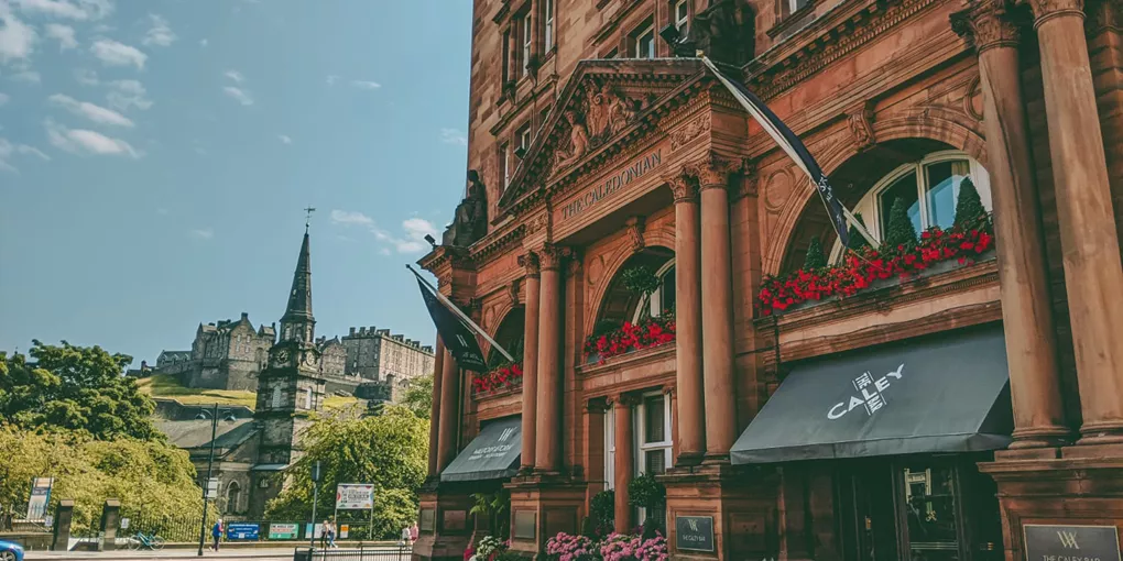 Exterior of Waldorf Astoria in Edinburgh