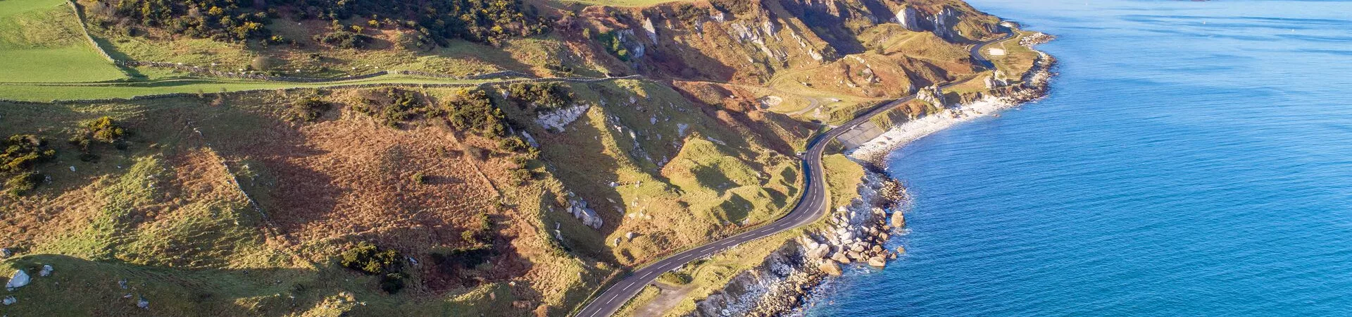 Causeway coastal route on a sunny day