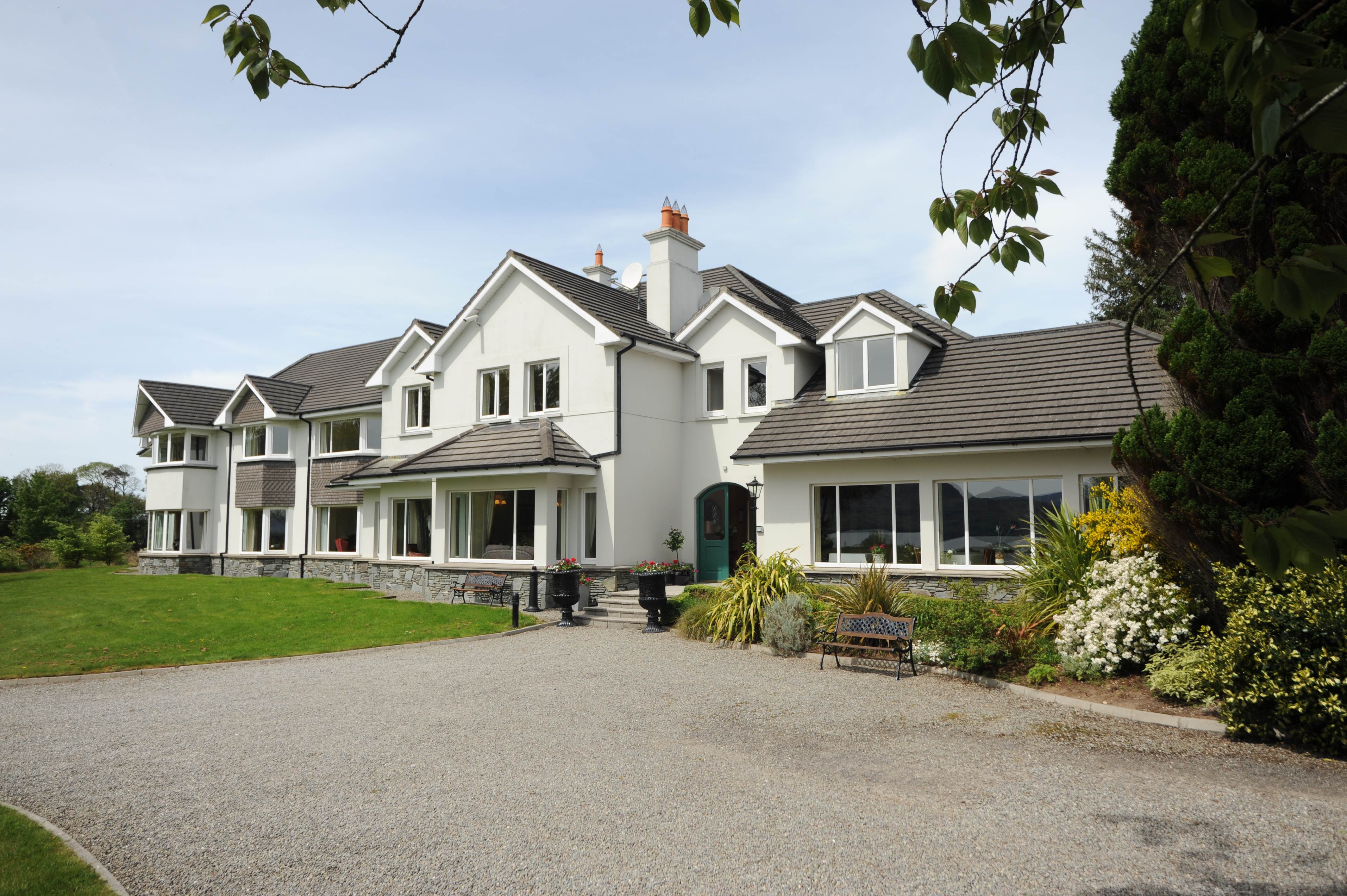 A large white house with lots of windows