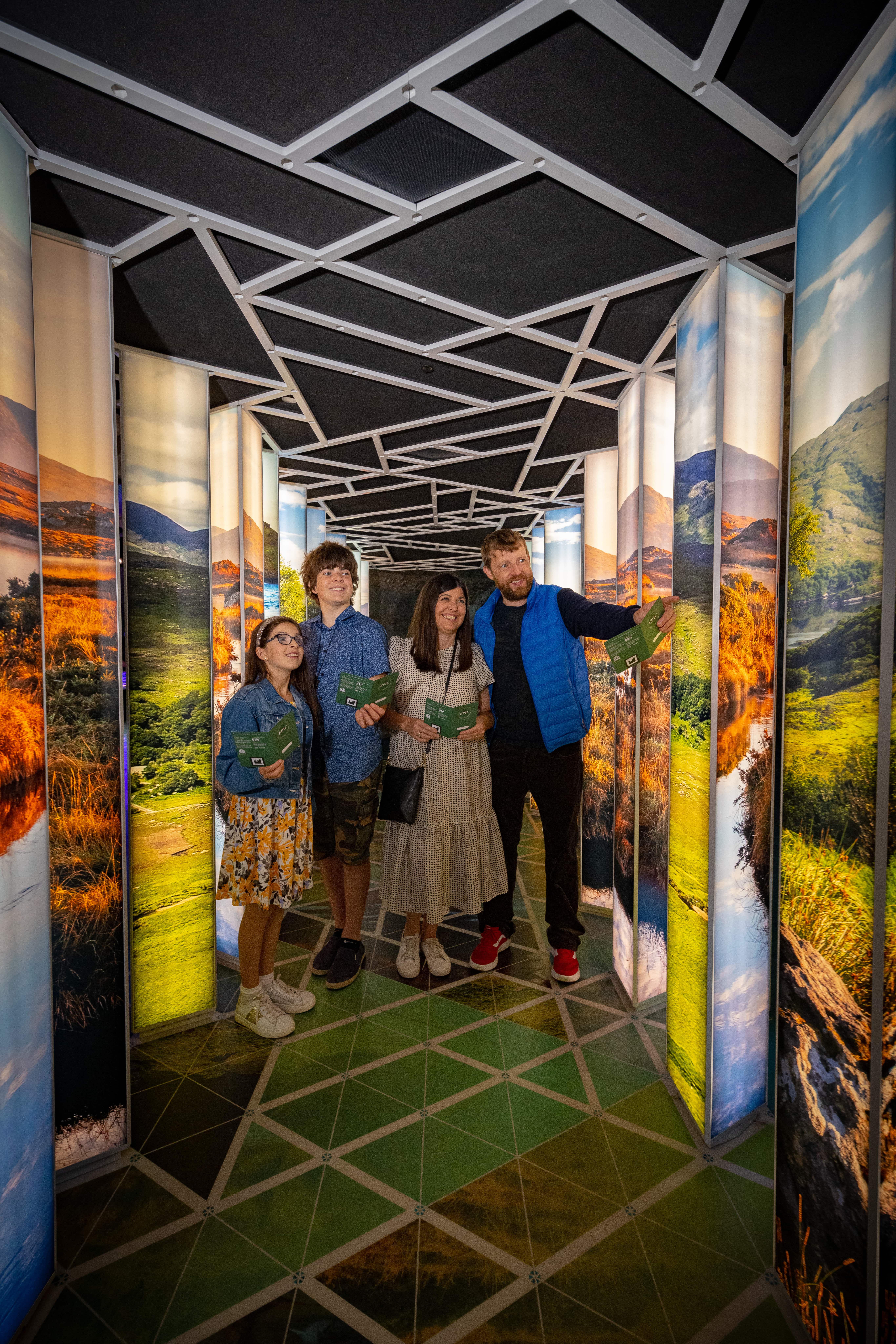 Two adults and two teenagers vising Epic, the Irish Emigration Museum in Dublin