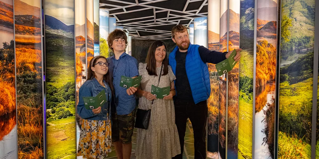 Two adults and two teenagers vising Epic, the Irish Emigration Museum in Dublin
