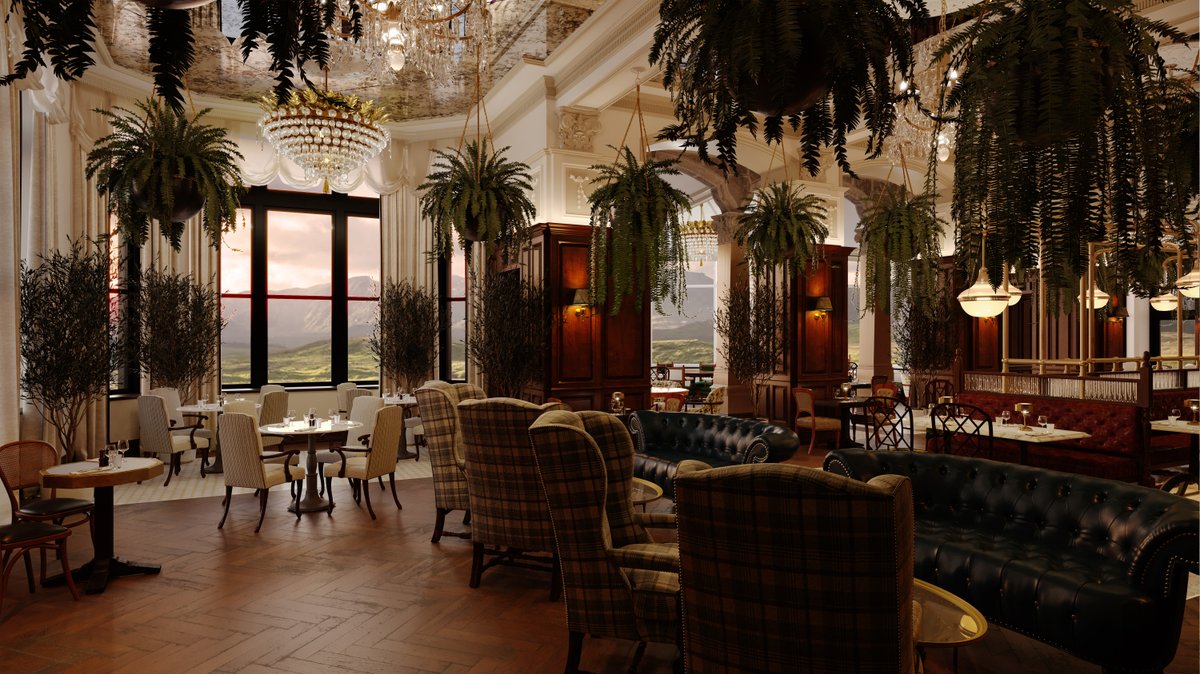J.J Farrall's restaurant with lots of plants at Slieve Donard, Northern Ireland