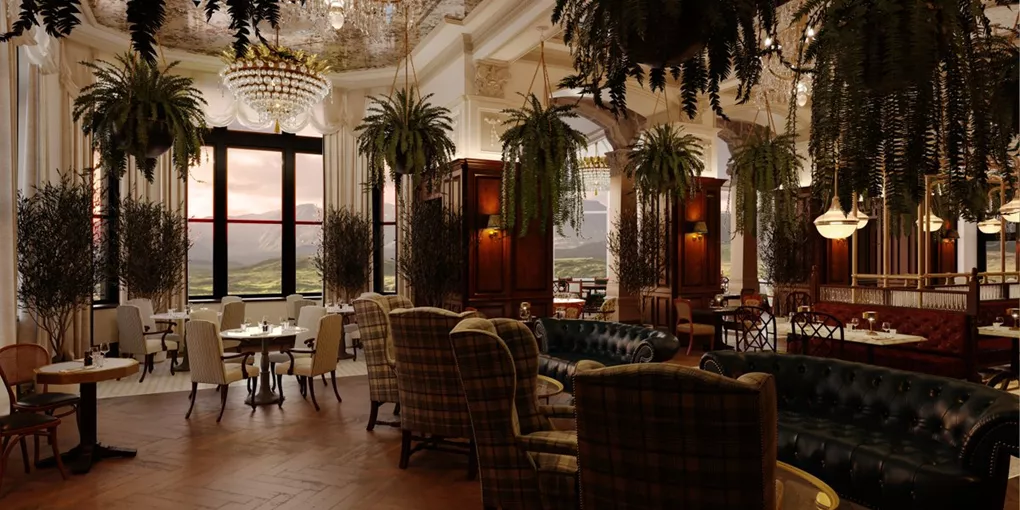 J.J Farrall's restaurant with lots of plants at Slieve Donard, Northern Ireland