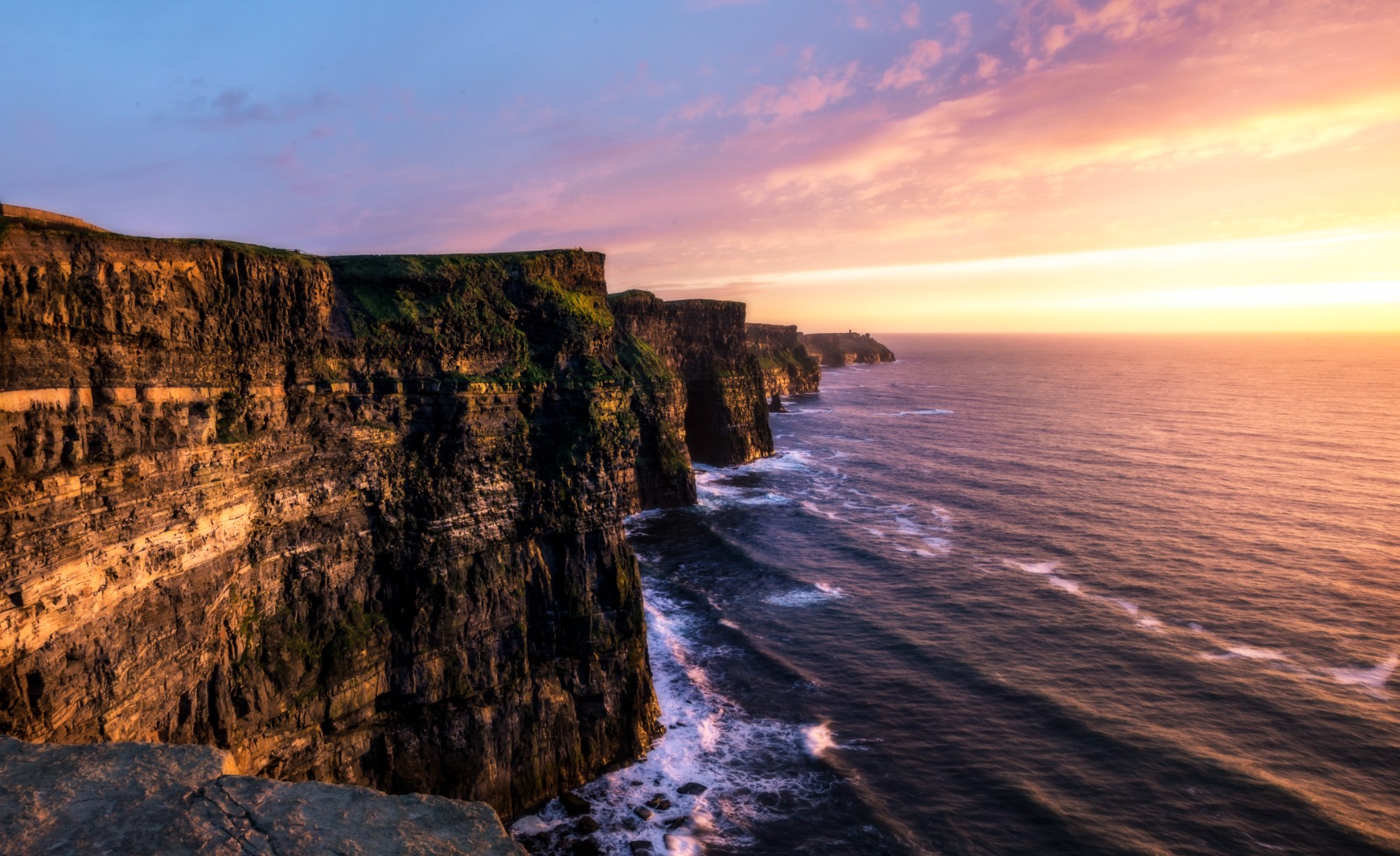 Cliffs of Moher by sunset