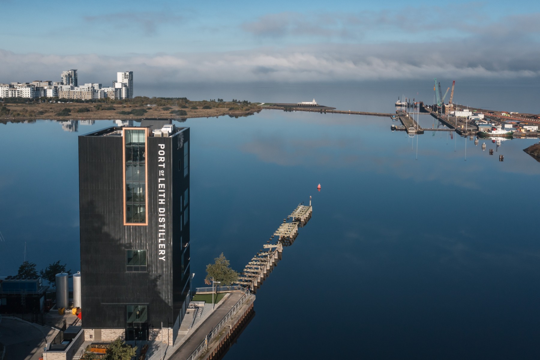 Port Leith distillery building at the docks