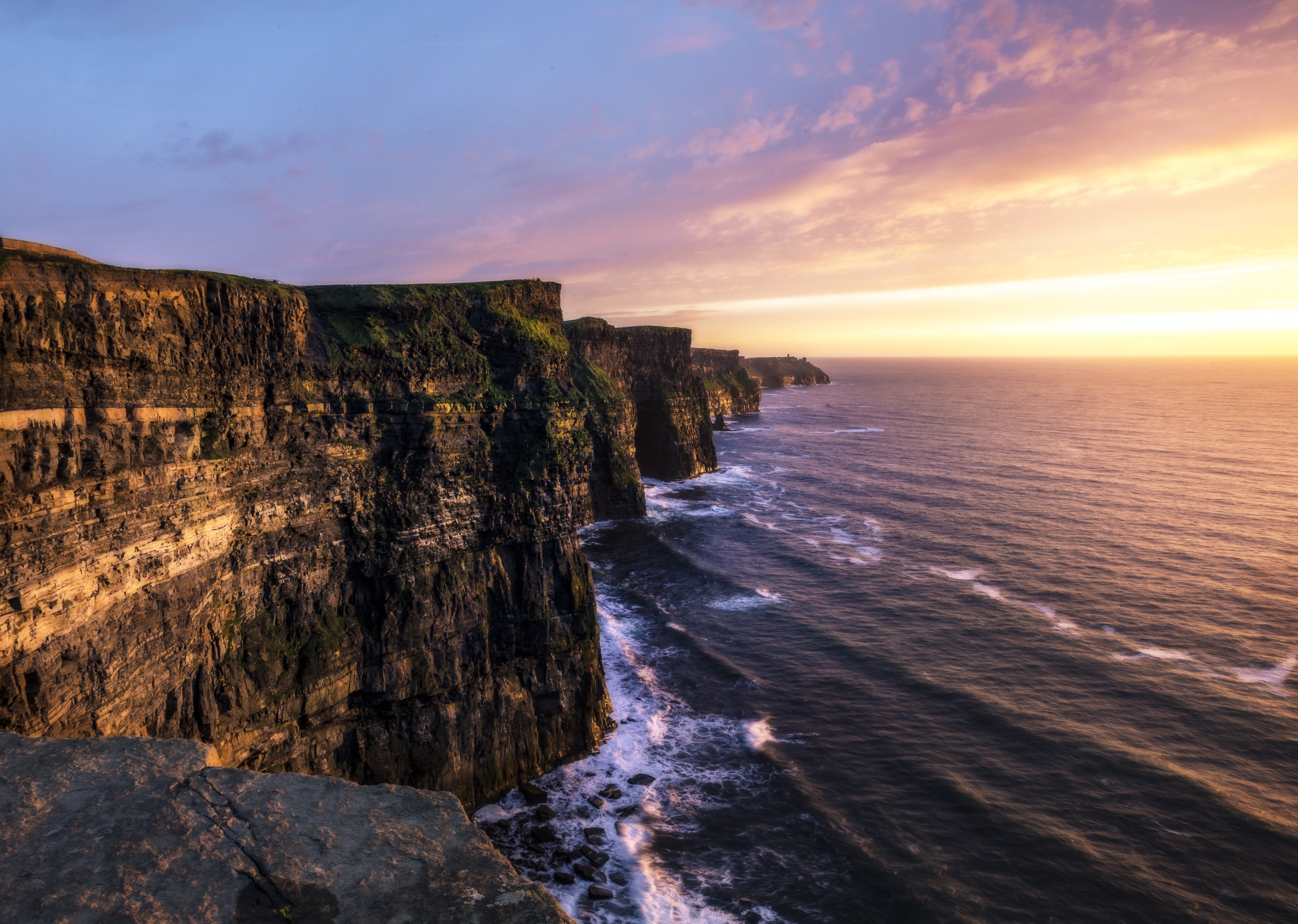 Sunset at the cliffs of mohr