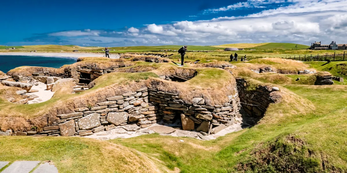 View of Skara Brae Orkney Islands