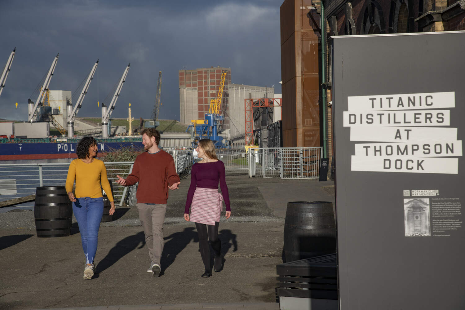 Friends Entering Titanic Distillers, Belfast, Co Web Size