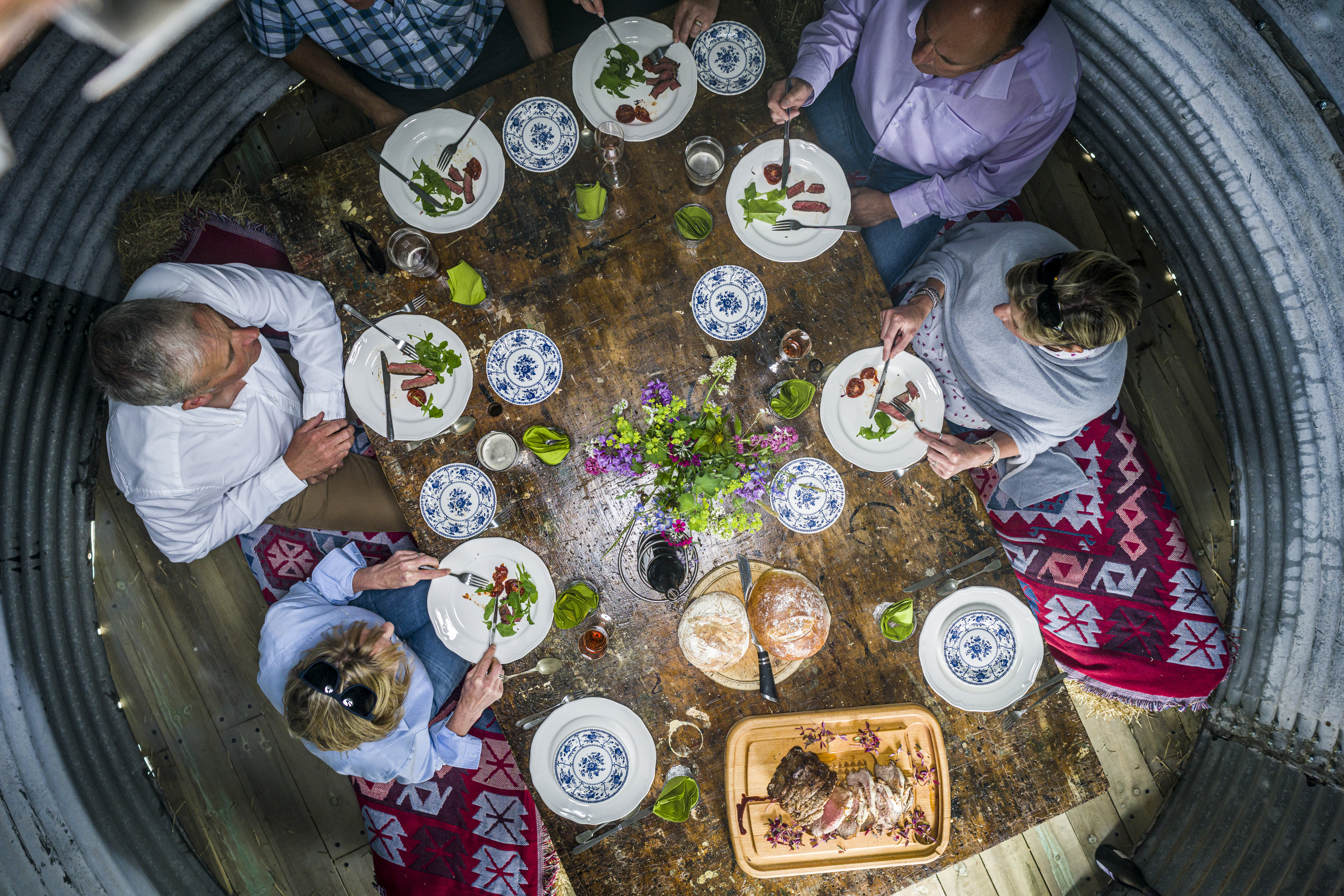 Guests dine on the freshest ingredients at a field-to-table experience at Wilson's Farm & Kitchen in Kelso, Scotland