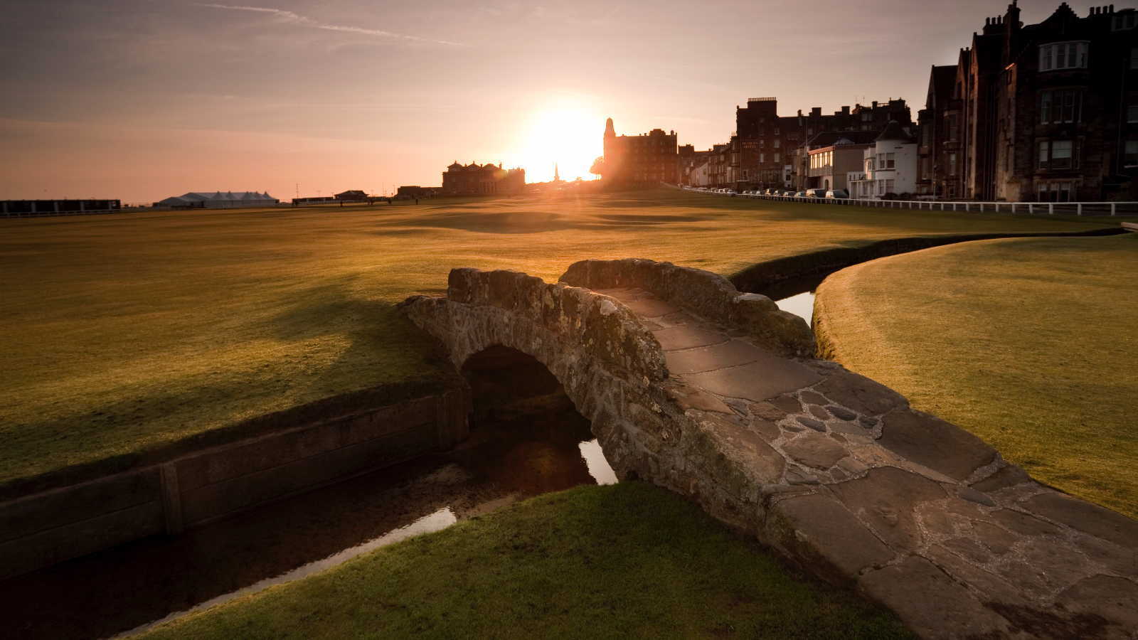 St Andrews golf club at sunset
