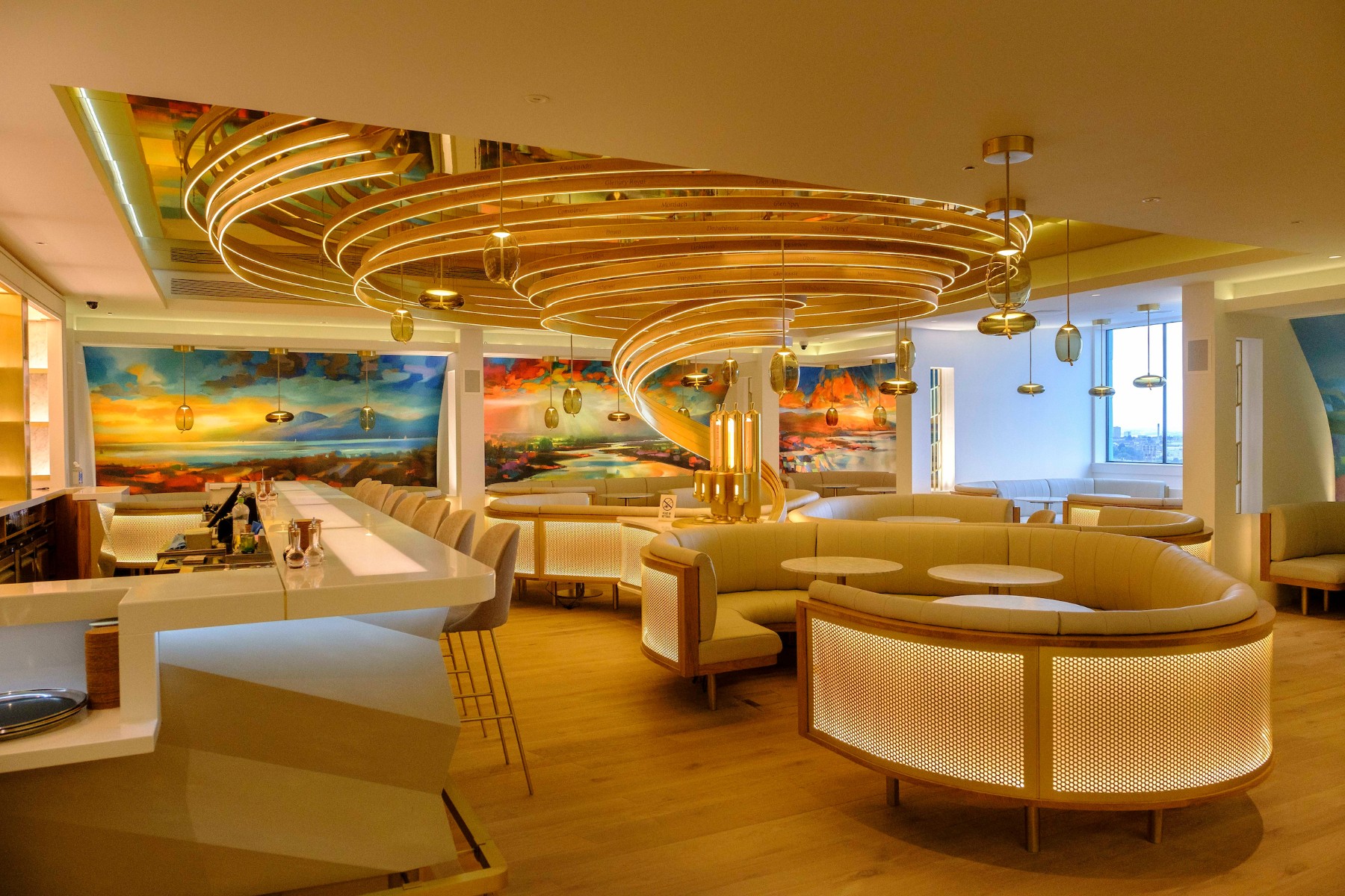 Spiral light inside the Johnnie Walker Explorer bothy