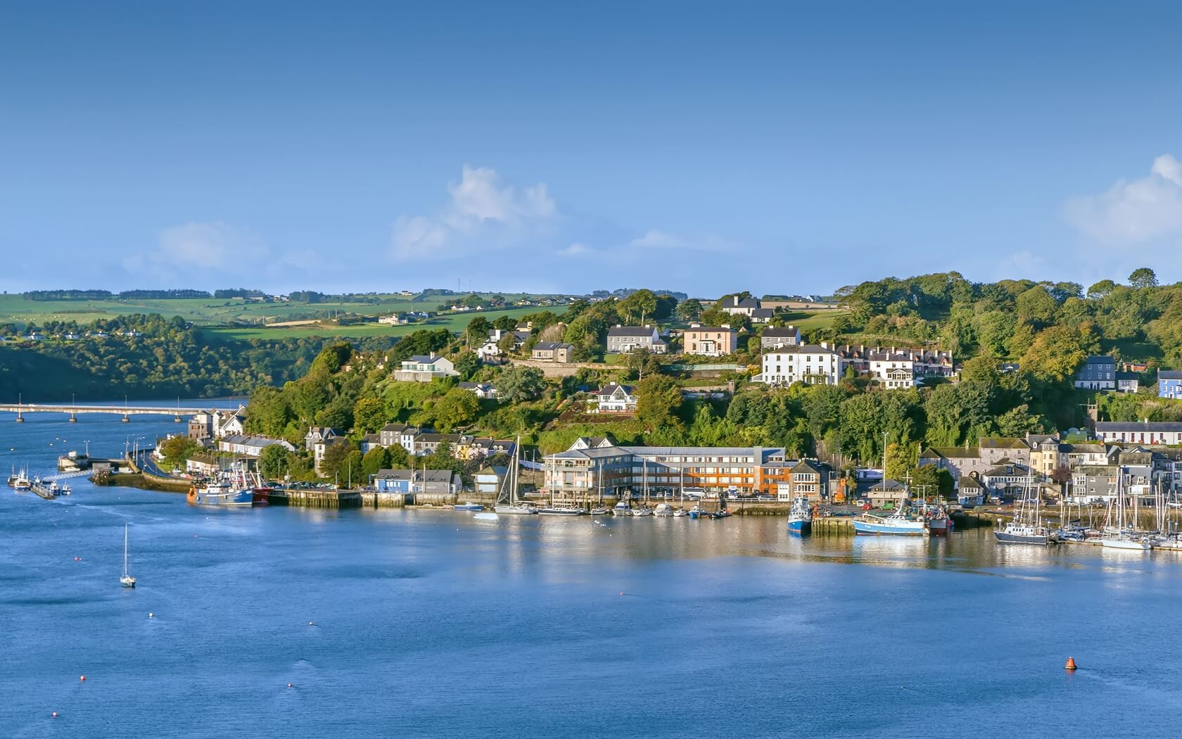 Harbour with view at Trident Hotel in Kinsale, Ireland 