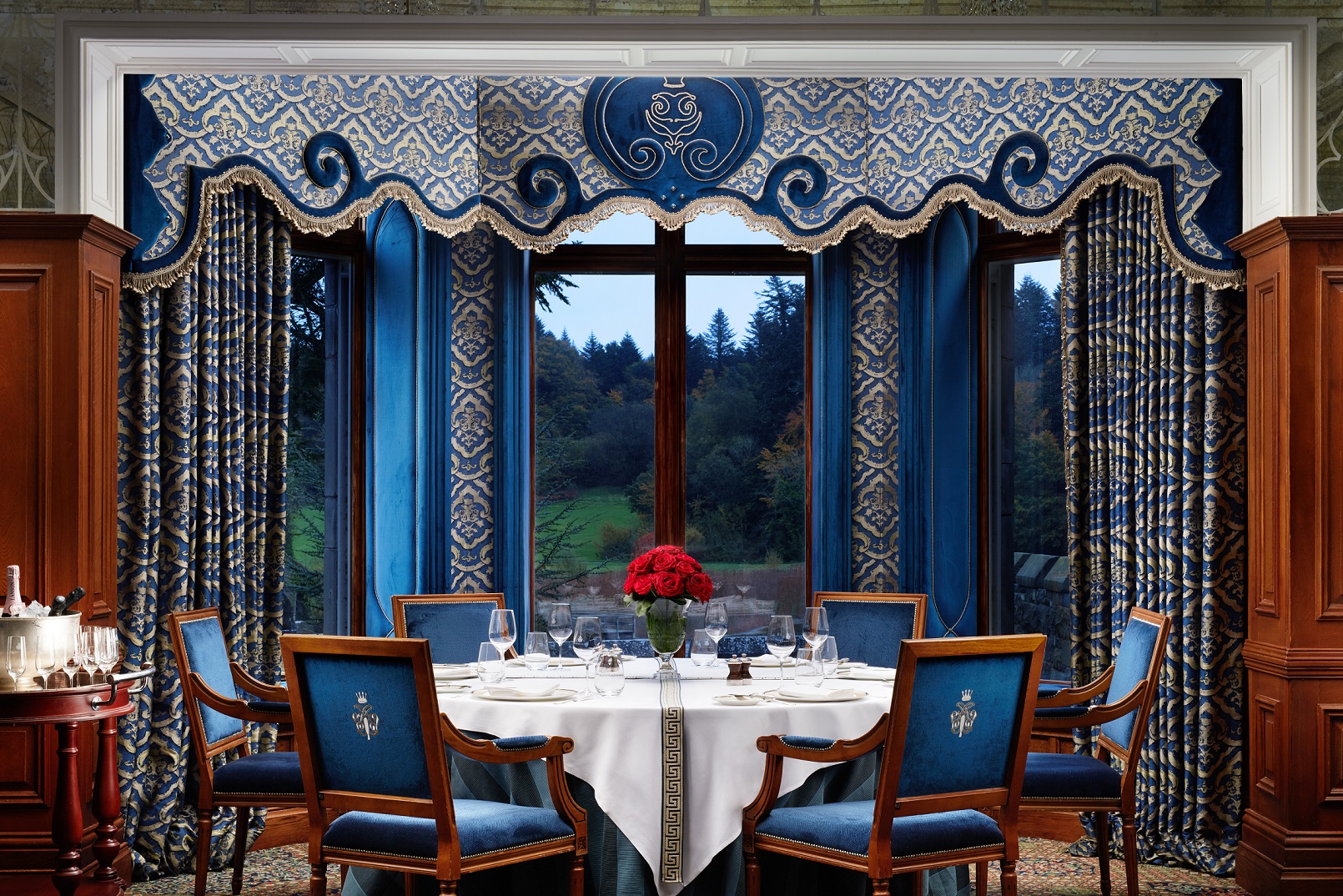 Blarney castle and gardens with beautiful autumn leaves